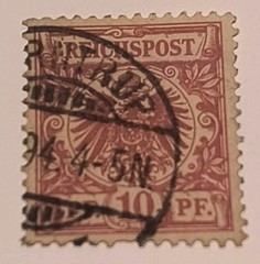 1889-1900 German Empire Reichspost 10 Pf Set Of 3 Dif. Shades And 20pf Mi 47 &48