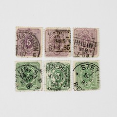 Lot Of 6 Germany Deutsches Reichspost 3 Pfennig 5 Pfennig Stamps Used 1880s