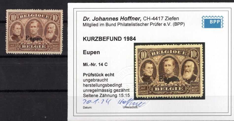 Eupen 14C Good Type * MH BPP Condition -,-EUR (AA2459