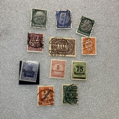 11 Vtg. USED Deutsches Reich/Germany Hindenburg Stamps; 1920- 1945; $1 Ships.