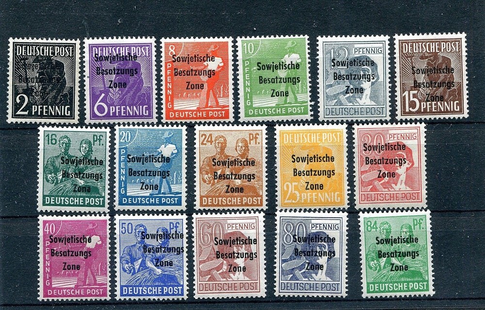 GERMANY SOVIET OCCUPATION ZONE DDR 1948 GENERAL ISSUE 10N1-10N16 PERFECT MNH