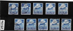 Stamps X10 Sc 469 1936 Germany Third Reich Lufthansa Airline Airplane #2510a
