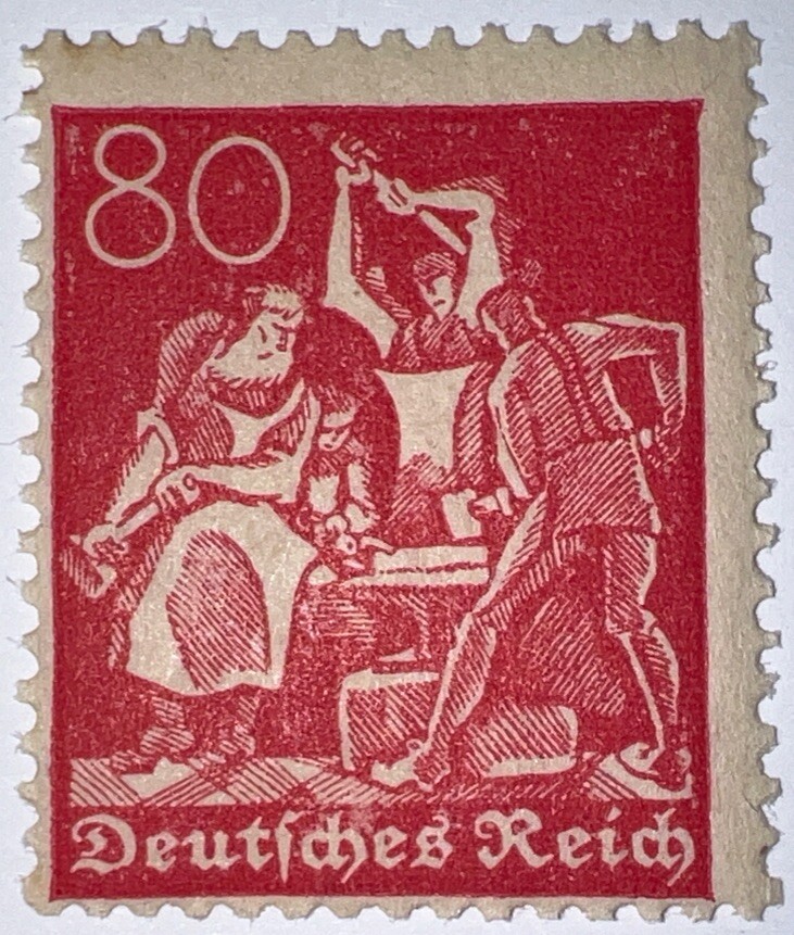 Travelstamps: 1921 Germany Stamps Deutsches Reich 80 Pfennig Mi. Nr. 166/Sc#145