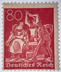 Travelstamps: 1921 Germany Stamps Deutsches Reich 80 Pfennig Mi. Nr. 166/Sc#145