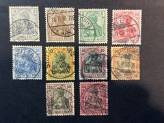 Germany # 65c – 74 Used 2024 Scott Catalogue Value $ 12.40