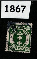 Used stamp Sc 65 Gdansk Poland Danzig 1921 Germany post WWI #1867
