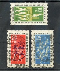 GERMANY(DDR) Sc B103-5(MI 963-5)F-VF JUSED 1963 LEIPZIG SPORTS FEST SET $12