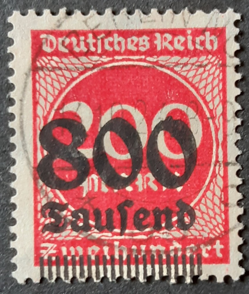 Germany Weimar Republic 1923 SG296 800,000 marks optd on 200m carmine, VGU/FU