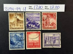 Germany B 194 – 199 Used 2024 Scott Catalogue Value $ 17.20