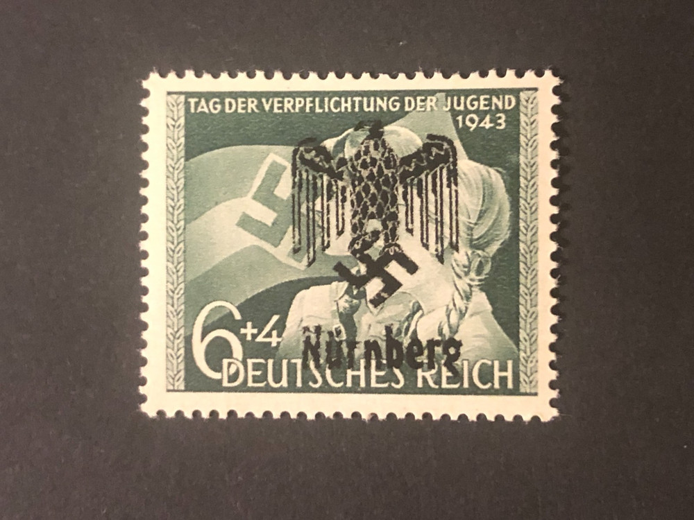 Germany WWII propaganda fantasy overprint (NURNBERG) 6+4 Rpf. MNH /s1 #b25