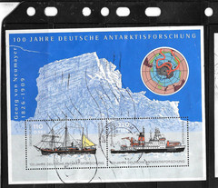 GERMANY GERMAN #2143 2001 ANTARTIC EXPLORATION USED XF OLD SOUVENIR SHEET