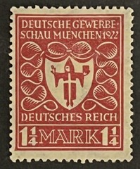 Travelstamps: Germany DR Stamp Mi 199 Sg 118 – Arms of Munich – 1 1/4m MOGH