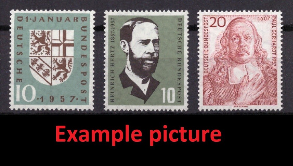 EB0249) GERMANY Mi 249, 252, 253, SC 754, 752, 753 MNH **, Original Gum, 1957