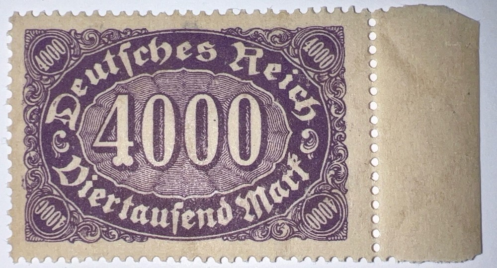 Travelstamps: 1922 Germany Stamps Deutsches Reich 4000 Mark Mi. Nr. 255 MOGNH
