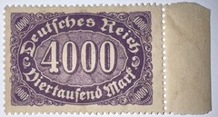 Travelstamps: 1922 Germany Stamps Deutsches Reich 4000 Mark Mi. Nr. 255 MOGNH