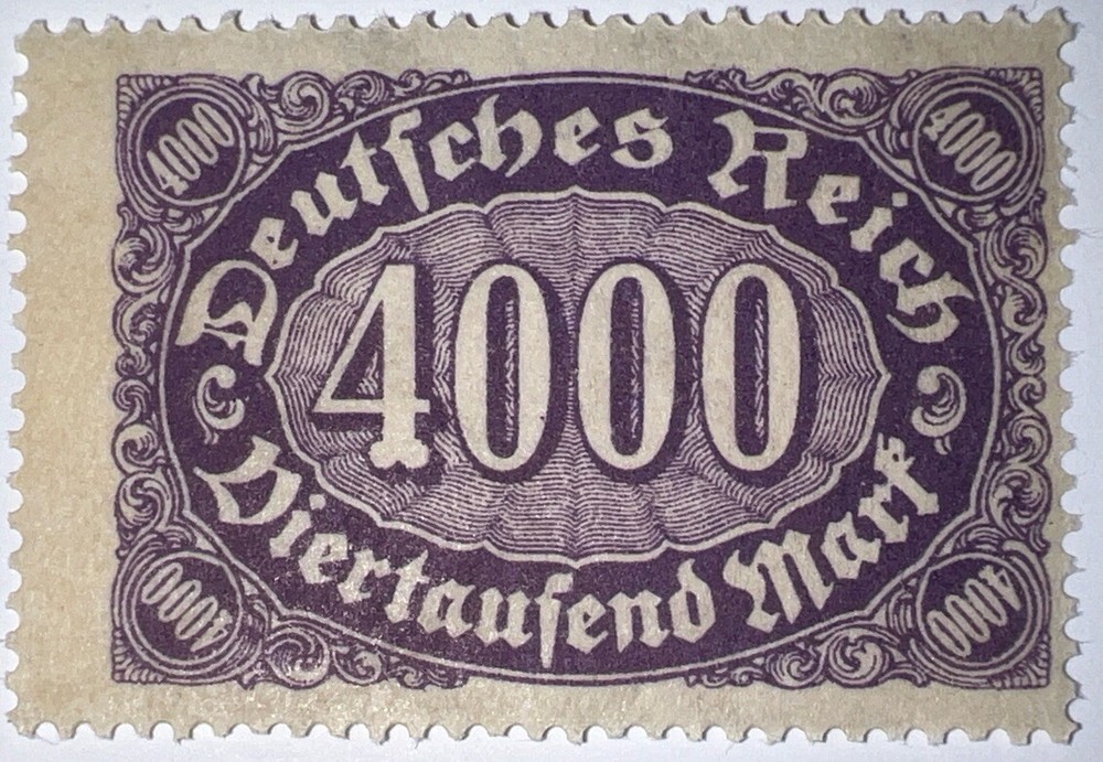 Travelstamps: 1922 Germany Stamps Deutsches Reich 4000 Mark Mi. Nr. 255 MOGNH