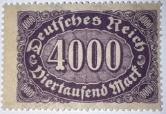 Travelstamps: 1922 Germany Stamps Deutsches Reich 4000 Mark Mi. Nr. 255 MOGNH