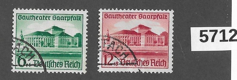 #5712 Stamp set Sc B121-122 / 1938 Germany Third Reich / Saar / Culture Fund