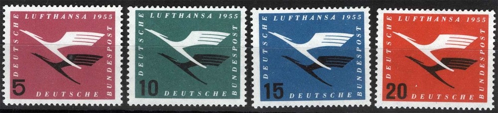 Germany Sc C61-C64 Multicolor 5pf-20pf Multicolor 1955 MNH Original Gum