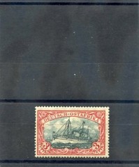GERMAN EAST AFRICA Sc 41(MI 39IIAd)*F-VF LH 1919 3R DK CARMINE RED & SLATE $275