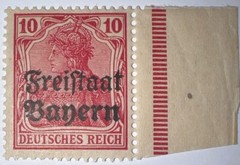 Travelstamps: Germany Bayern Overprint Stamps Sc#180,10pf Mint Watermarked MOGNH