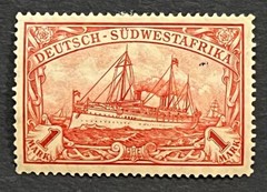Travelstamps:GERMANY South West Africa Stamp Kaiser’s Yacht MOGH 1m Wmk **SIGNED