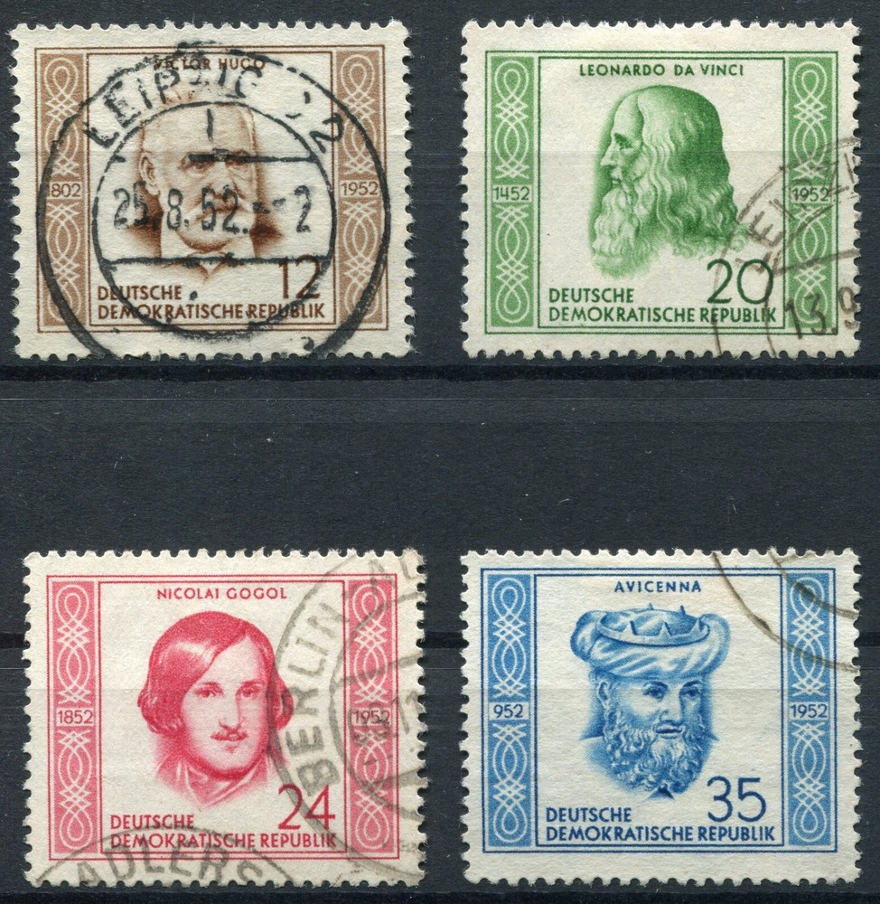 DDR 311-314 Clean Stamped Set Famous People 1952