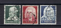 Germany sc 456-458 SG 570-572 Stamps Schütz, Bach & Handel 1935 used