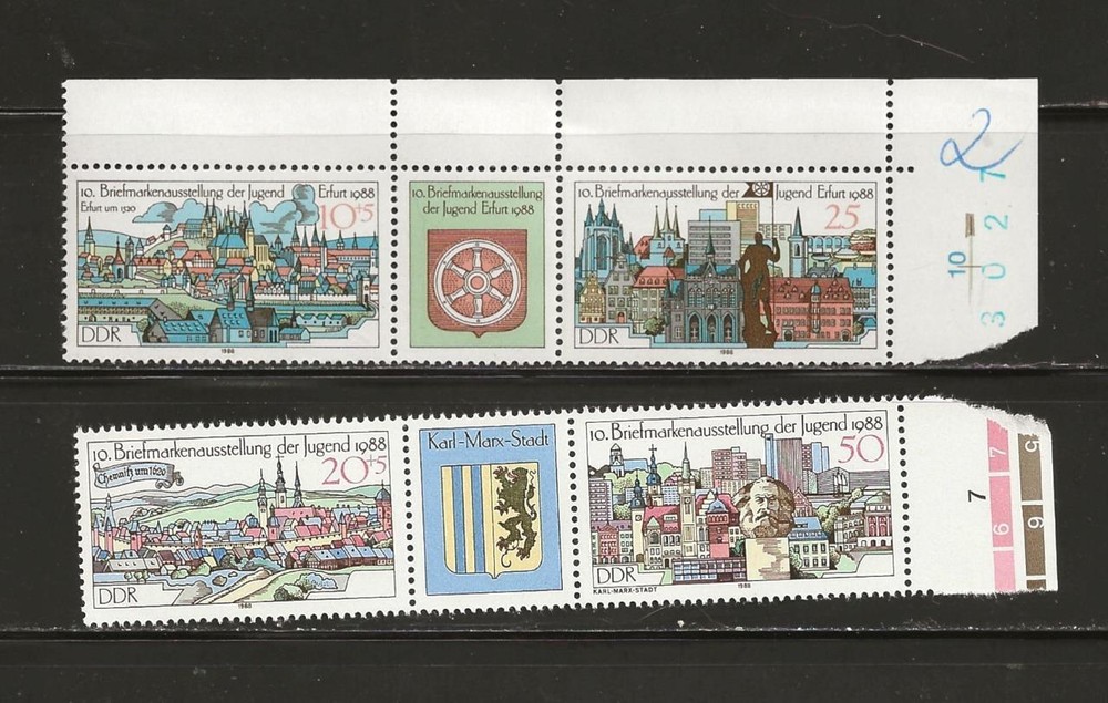 GERMANY DDR – 1988 MNH YOUTH STAMP EXPO STAMPS – SCOTT 2678-2681 – J80