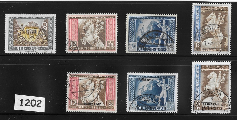 #1202 Complete set with overprints WWII 1942 Postal Congress Vienna Austria
