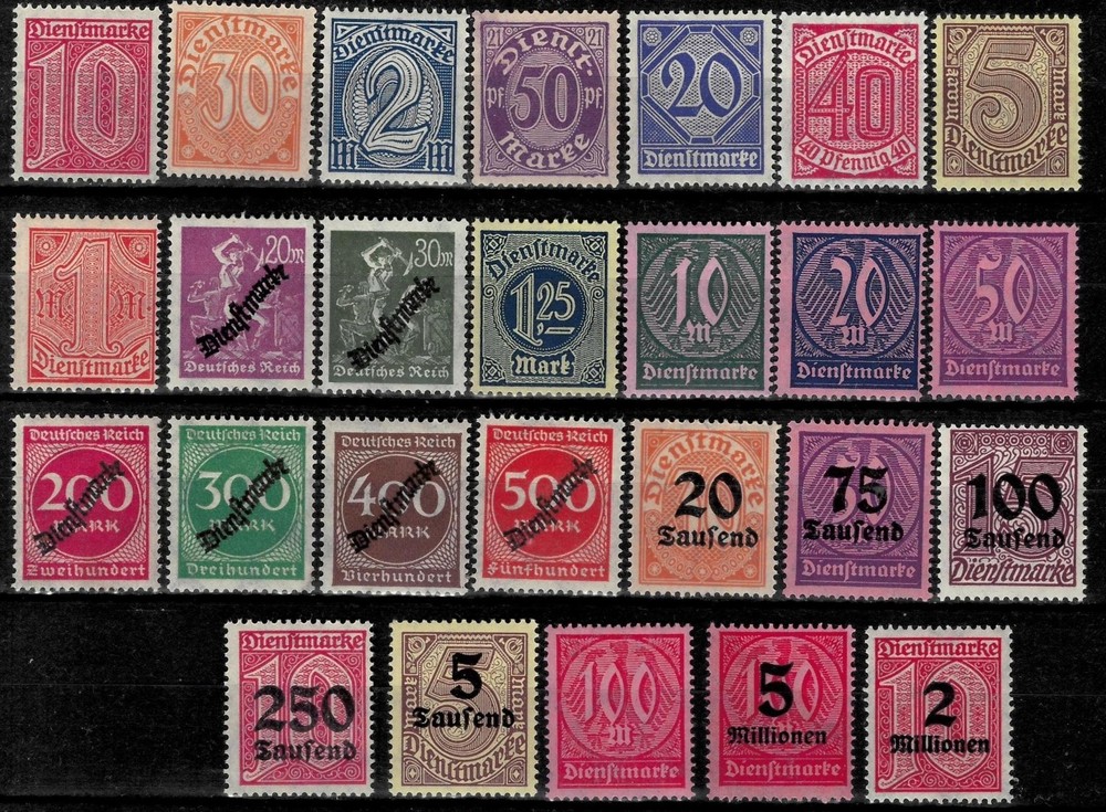 Germany Weimar Republic 1920/1923 ☀ Dienstmarke lot ☀ MNH**