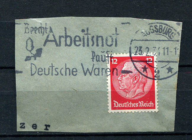 German Reich : Slogan cancel from 1931 – Augsburg