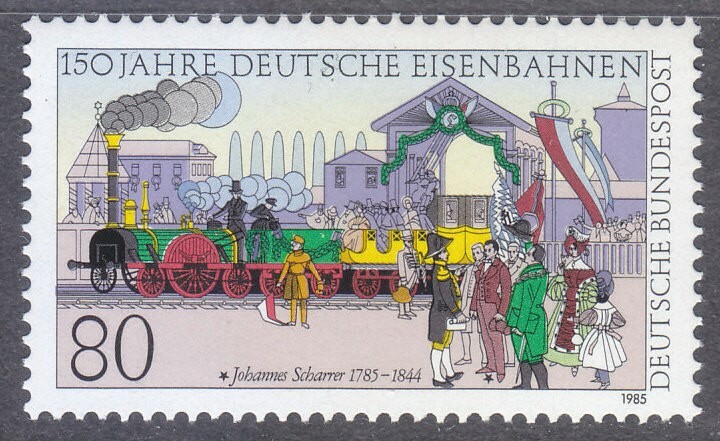 Germany 1985 MNH Mi 1264 Sc 1450 1st Train from Nuremberg to Furth **