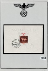Stamp sheet B105 1937 Brown derby Horse race Munich Germany Red Overprint #2950