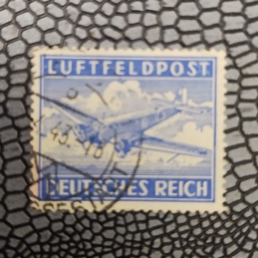 Germany Deutsches Reich Luftfeldpost Air Mail Stamp Blue/White Used Handstamp