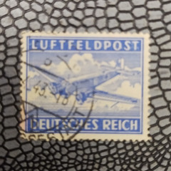 Germany Deutsches Reich Luftfeldpost Air Mail Stamp Blue/White Used Handstamp
