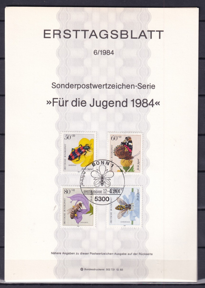 Bundesrepublik ETB 1202-5 Scott B616-9 Insects