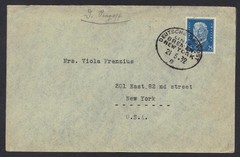 GERMANY US 1932 DEUTSCHE SEAPOST BREMEN NEW YORK PAQUEBOT COVER SUPERB STRIKE