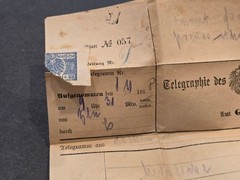 WW1 WWI Imperial German Telegraph Telegram Deutschen Reich Germany 1918
