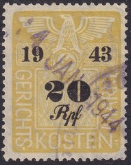 Stamp Germany Poland Revenue WWII Court Document Fee 1943 Selection Used