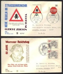 GERMANY 1970s COLL OF 19 FDC ALL DIFF W/CACHETS ADD ADDRESSED TO US DESTINATIONS