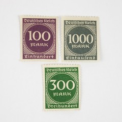 Lot Of 8 Germany 100/200/300/400/1000 Mark Stamps 1920s Hyperinflation