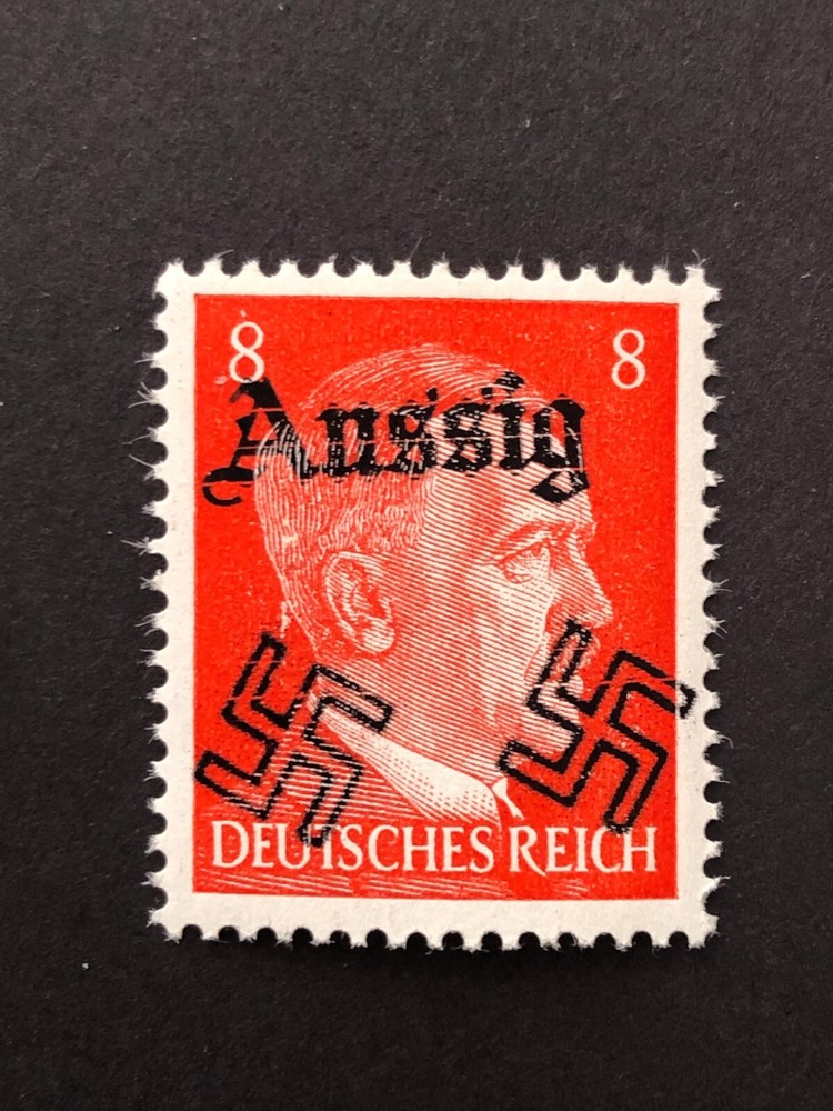 SUDETENLAND WWII GERMAN OCCUPATION Local fantasy ovpt AUSSIG 8 Rpf. MNH /s1 #226
