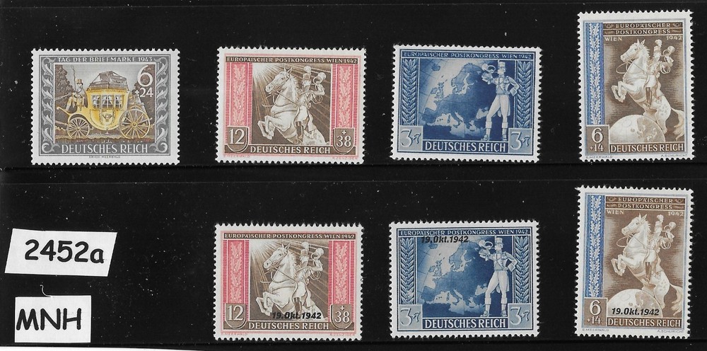 MNH stamp set B209-215 Germany 1942 Postal Congress Vienna Austria #2452a
