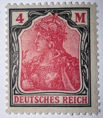Travelstamps: Germany Stamps Scott # 132 – 4 Mark Mint MOGH