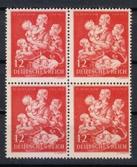 Germany 1943 MNH Mi 859 B246 Mother and Children / Block of 4 **
