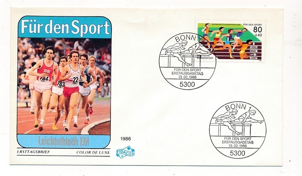 D462052 D415342 Germany FDC Athletics 1986