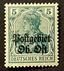 Travelstamps: Germany Overprint Stamps 5 Pfennig – Upper East Mint MOGH