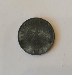 Later Period 4 Item 3rd Reich Small Denomination Coin Set And Stamp