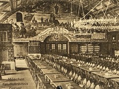 1908 Germany Bayern Munich Festsaal Postcard to San Francisco, CA stamp error ?